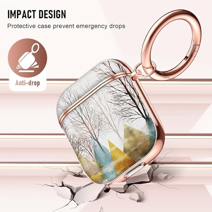 Maxjoy for AirPods 2nd Generation Case, Unique Design Hard Protective Shockproof Airpods Case Cover with Keychain Compatible with Apple AirPods 1st/2nd Charging Case, Sea Tree Lanyard