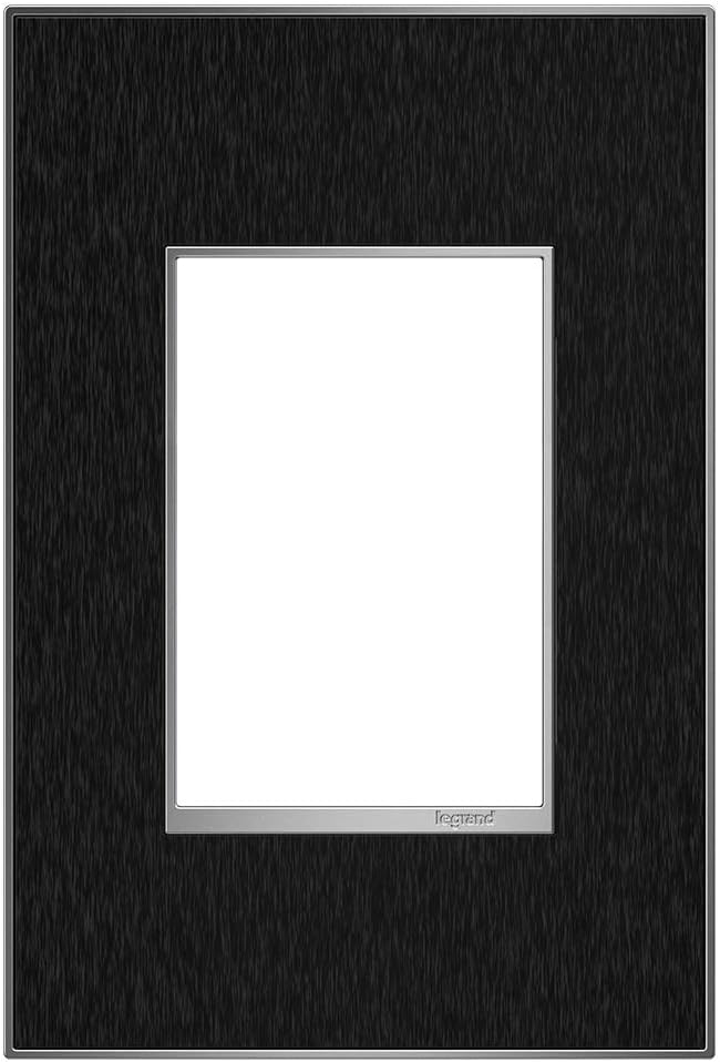 Legrand adorne Black Stainless, 1-Gang + Wall Plate, AWM1G3BLS4