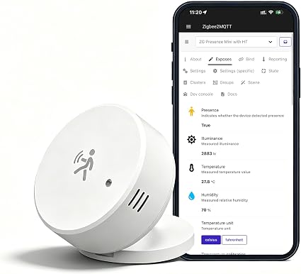 Zigbee Presence Sensor, Built-in Temperature, Humidity and Light Sensor
