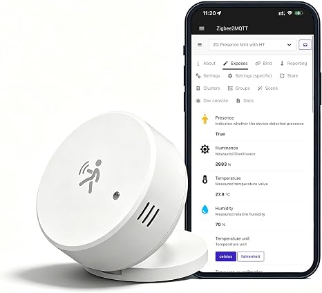 Zigbee Presence Sensor, Built-in Temperature, Humidity and Light Sensor