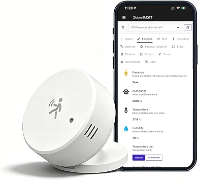 Zigbee Presence Sensor, Built-in Temperature, Humidity and Light Sensor