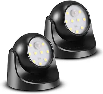 6000K Battery Motion Sensor Light Outdoor Waterproof Wireless LED Battery Powered Wall Light Auto On/Off Night Light 2 Pack Cool White