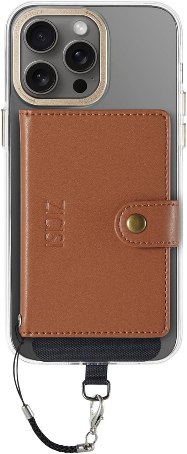 for Apple Magsafe Wallet,PU Leather Magnetic Wallet for iPhone 16/15/14/13/12 pro Max/Mini/plus,5 Card Holders with RFID Blocking (Dark brown)