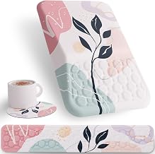 Ospelelf Mouse Pad with Wrist Rest and Keyboard Wrist Rest, Ergonomic Wrist Rest for Computer, Office, Gaming, Pink - Image 1