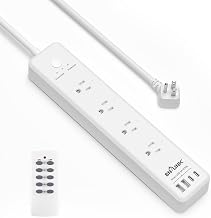 BN-LINK Remote Control Power Strip with 4 Independent Outlets, 4 USBs - Image 1