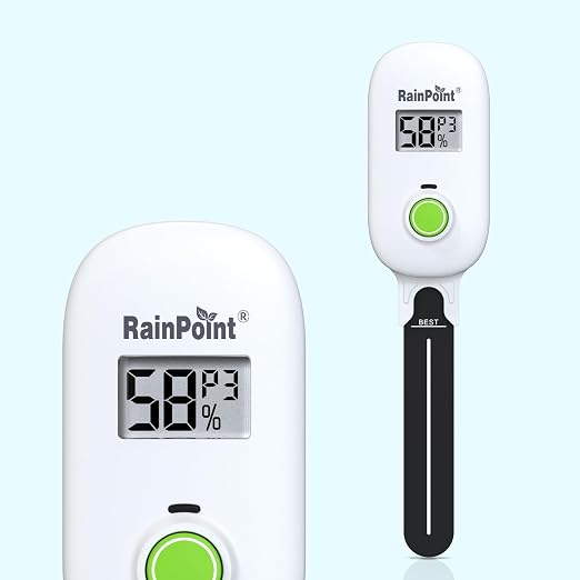RAINPOINT Smart Digital Wireless Plant Moisture Meter Houseplant Indoor,WiFi Hub Needed,Capacitive Probe,Leave-in Soil Hygrometer Sensor,Real-time Monitor Humidity Tester Outdoor Gardening