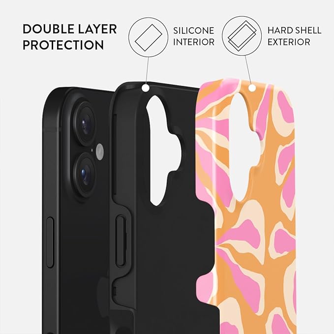 BURGA Phone Case for iPhone 16 - Cute, Trendy, Aesthetic, Pattern Phone Cover, Hard Shell Protection - fits Apple iPhone 16 Case for Women and Men