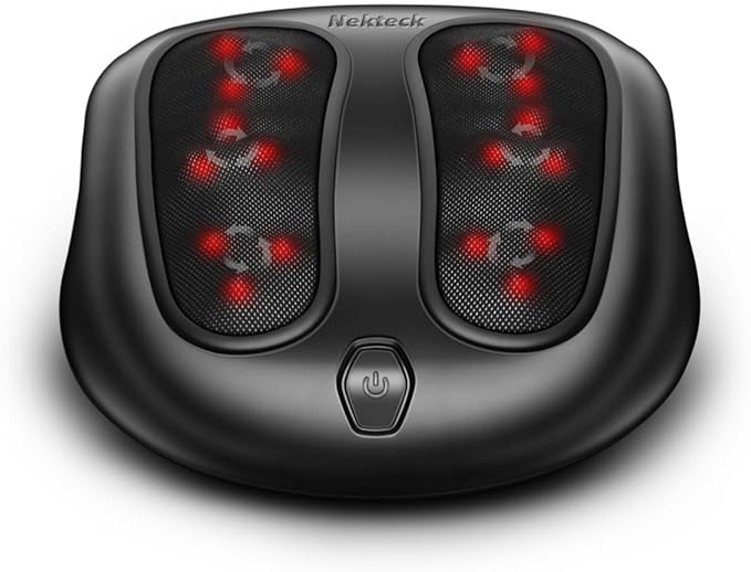 Nekteck Foot Massager with Heat, Shiatsu Heated Electric Kneading Foot Massager Machine for Neuropathy, Plantar Fasciitis, Feet Massage for Pain Relief, Circulation, Christmas Gifts for Man Woman Her