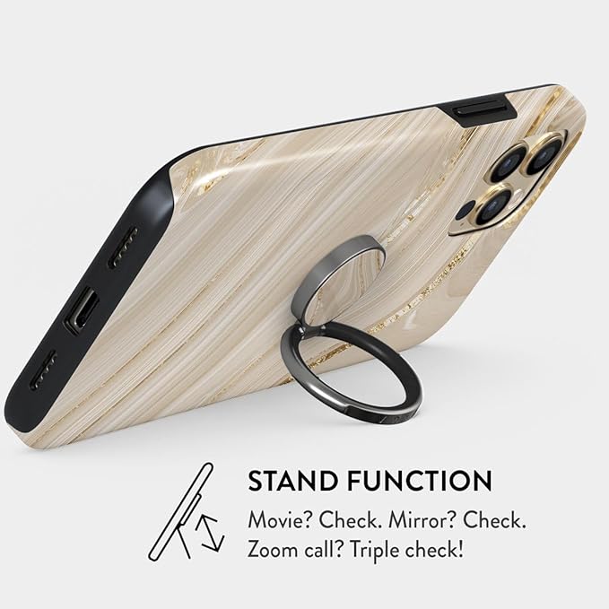 BURGA Cell Phone Ring, Holder Grip and Stand - Finger Phone Grip for Back of Smartphone Case, Kickstand 360 Rotation, Universal Ring for iPhone Samsung Galaxy Huawei Google Pixel, Stylish Accessories