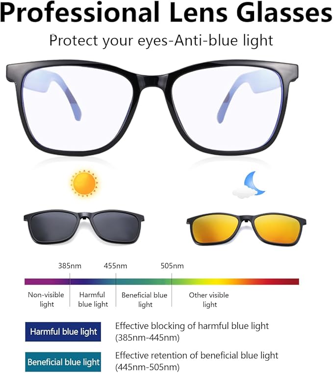Smart Sunglasses Bluetooth Glasses, Audio Glasses with Speakers, Blue Light Blocking Glass for Men and Women, Outdoor UV Protection and Voice Control, Hands-Free Calls Smart Audio Eyewear (UF-13)