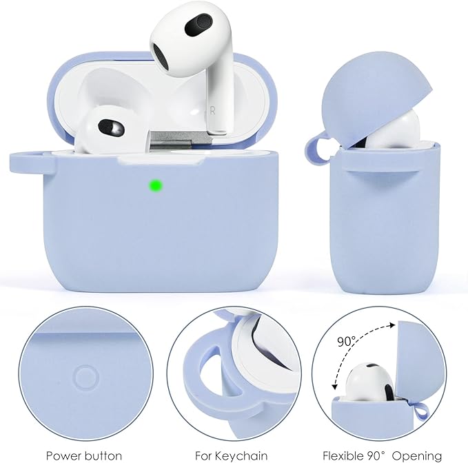 VISOOM Case for Airpods 3 Pink Airpods 3rd Cases 2021 Silicone for iPod 3 Earbuds Case Cover Women Wireless Charging Case with Accessories Girl Bling Keychain for Apple Ear Buds 3rd Generation