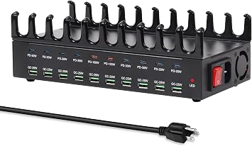 20-Port 690W Charging Station for Multiple Devices, Fast Charger Station