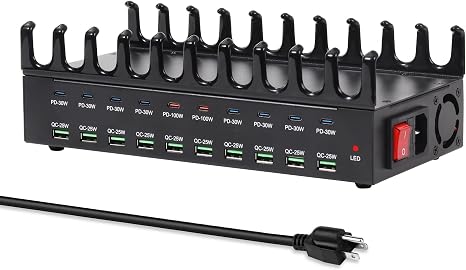 20-Port 690W Charging Station for Multiple Devices, Fast Charger Station