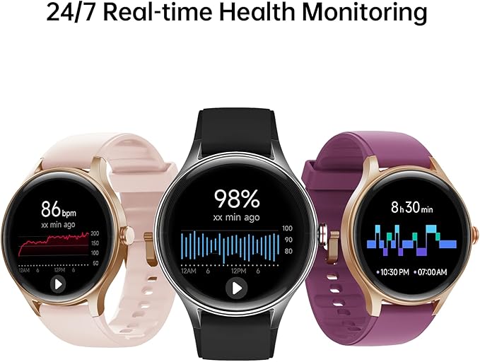 Smart Watch for Men,1.57inch AMOLED Touchscreen Fitness Watch for iPhone & Android,Heart Rate/Sp02/Sleep Monitor,110+ Sport Modes IP68 Waterproof Bluetooth Calls,2 Bands (Black, 1.57)