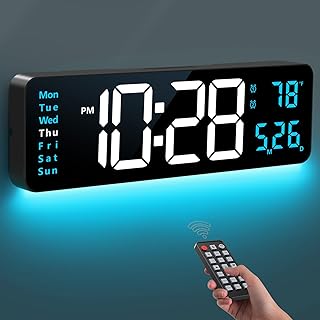 Digital Wall Clock, 16" Large Display Digital Clock with Night Light, Wall Clock with DST, Alarm, LED, Date, Week, Temp for Living Room, Bedroom, Classroom Decor, Birthday Gift for Senior Mom Dad - Image 1