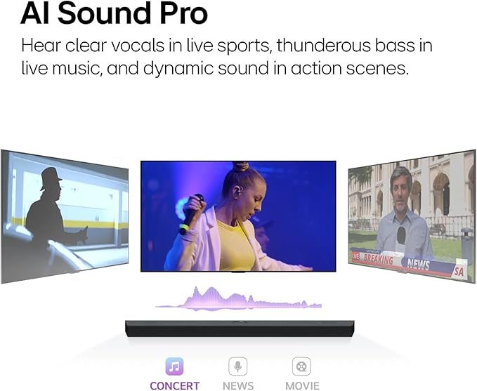 LG S40T 2.1 ch.Soundbar with Wireless Subwoofer, TV Synergy, Wow Interface, AI Sound Pro