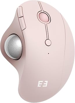 seenda Wireless Trackball Mouse, Ergonomic Bluetooth Rollerball,Rose Pink