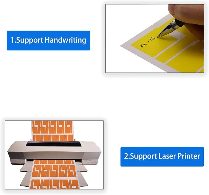 Mini Skater 180 Packs Self Adhesive Cable Labels Waterproof Assorted Color Tear Resistant 6 Sheet Label Stickers for Office Work School Computer Cord Laser Printer