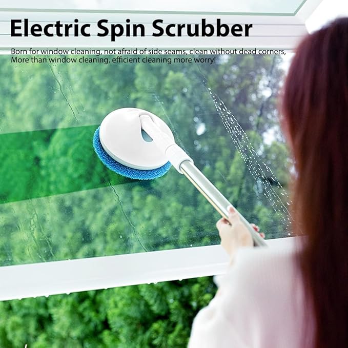 Electric Spin Scrubber - Rechargeable Portable Electric Mop with Adjustable Brush Heads - Cordless Shower Scrubber - 2000mAh Battery for Bathroom, Kitchen, and Floor