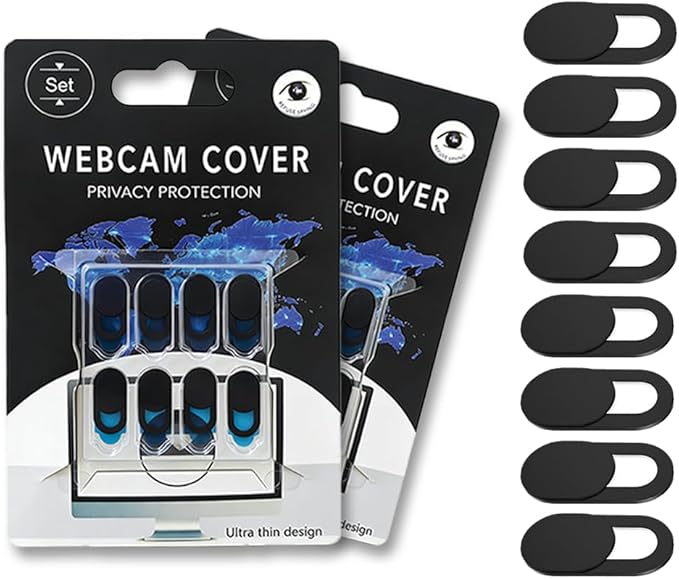 Webcam Cover Slide [8 Packs], 0.023-inch Ultra-Thin Plastic Webcam case, Suitable for MacBook Pro, iMac, Laptop, PC, iPad Pro, iPhone.