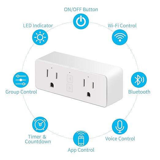 2pcs Dual Smart Plug Bundle with 2pcs Outdoor Smart Plug