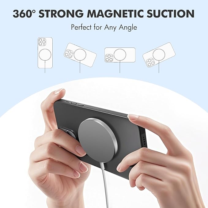 3Pack Magnetic Wireless Charger Pad: 15W Fast Qi Slim Portable Charging Pad for iPhone 17/17 Pro/17 Pro Max/Air/16 15 14 13 12 Pro Max Plus mini - AirPods 4 3 2 Pro 3 - Strong Magnet & Case-Friendly