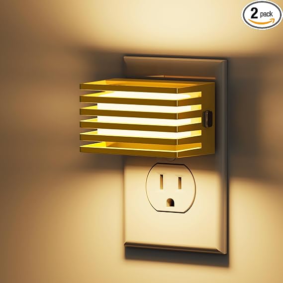 L LOHAS LED Night Lights Plug into Wall, 2 Pack Modern Night Light