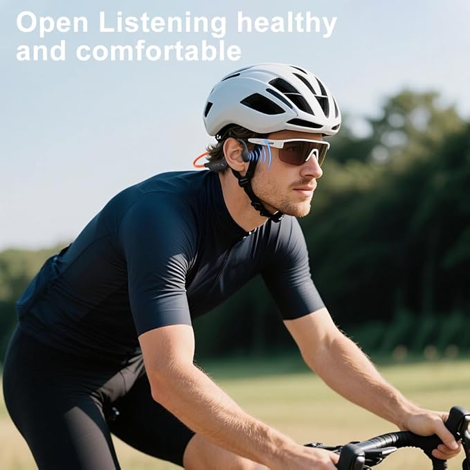 Bone Conduction Headphones,Open Ear Wireless Bluetooth 5.4 Headphones with Mic，IPX6 Waterproof Sport Bluetooth Headset，15H Playback， for Running，Cycling，Walking,Outdoor (Orange)