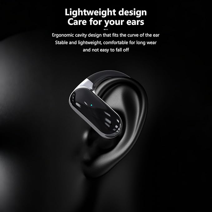 Smart Touch Screen Open Ear Earbuds with Screen for iPhone Android TWS Bluetooth Wireless Touchscreen Bone Conduction Earbuds Blue Tooth Ear Buds Bone Conduction Open Ear Headphones with Screen