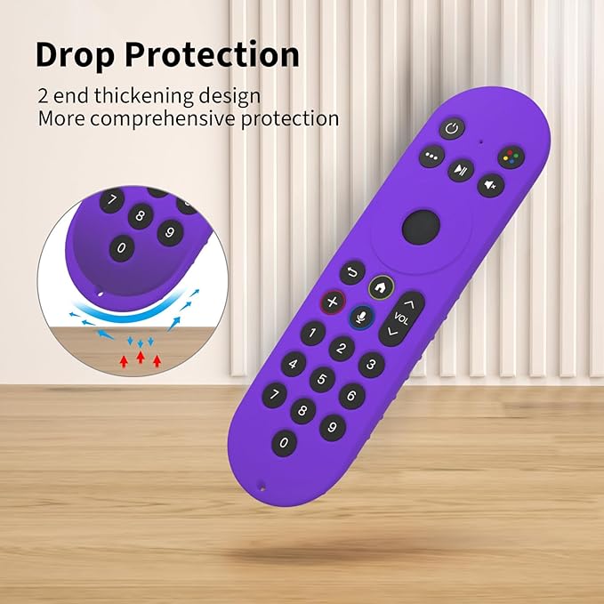 Hi Color Silicone Cover for XR100 Xfinity Xumo Stream Box Remote Cover Xumo Streaming Box Remote Case Shockproof Anti-Slip Silicone Sleeve with Lanyard (Purple)