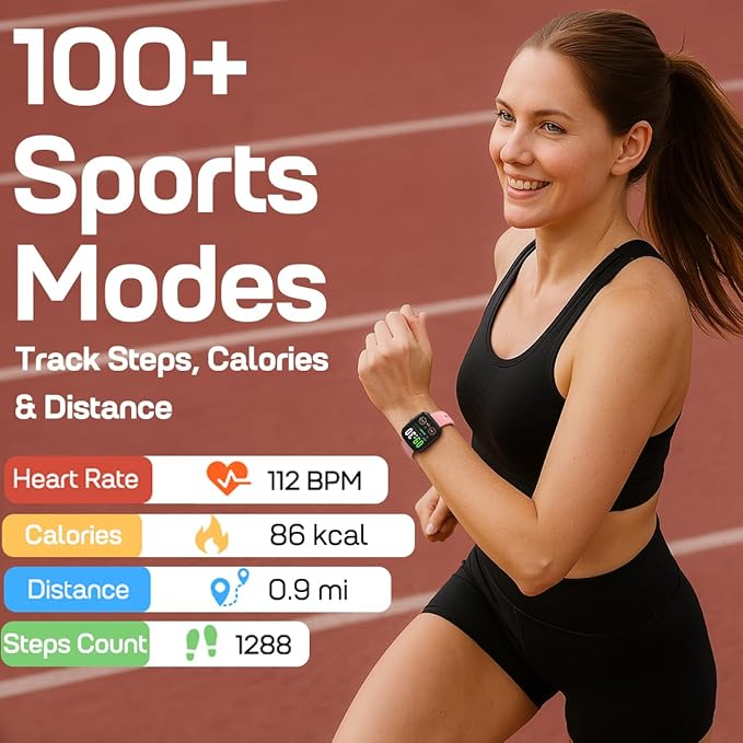 MorePro Smart Watch (Answer/Make Call), 1.83” Health Fitness Watch with Heart Rate, Blood Pressure,SpO2 and Sleep Monitor, 100+ Sports Modes, IP68 Waterproof Fitness Tracker for Men Women, Pink