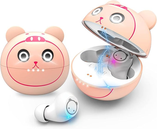 Pink Wireless Earbuds for Women,Wireless Bluetooth 5.1 Earphone with Cute Pig Charging Case, CVC 8.0 Noise Reduction 36H Playtime Touch Control IPX5 Waterproof in-Ear Stereo Headphone for Girl.