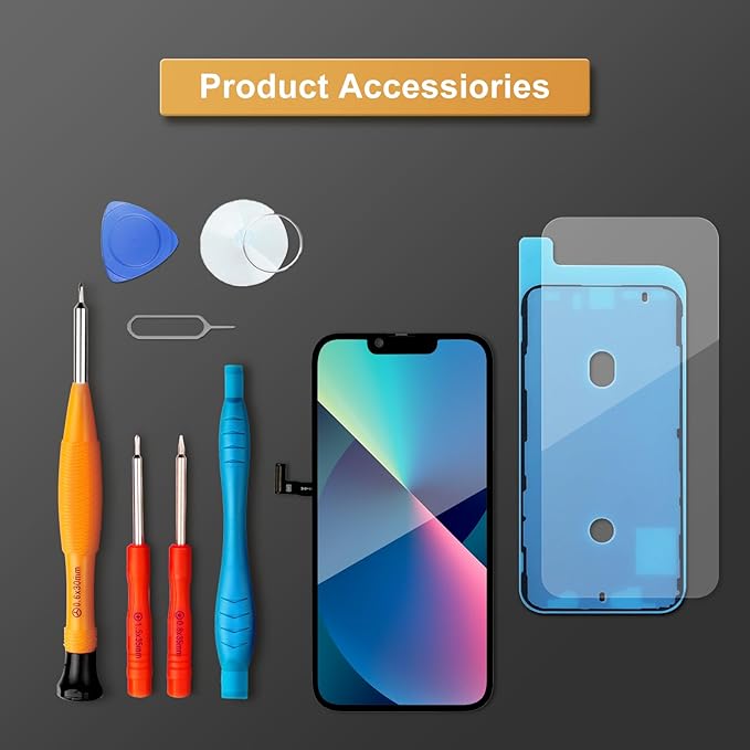 LL TRADER Screen Replacement for iPhone 13 Pro Max 6.7" LCD Retina FHD Display COF Touch Screen Digitizer with Repair Tool Kits, Waterproof Tape, Screen Protector (Truetone programable) new for USA