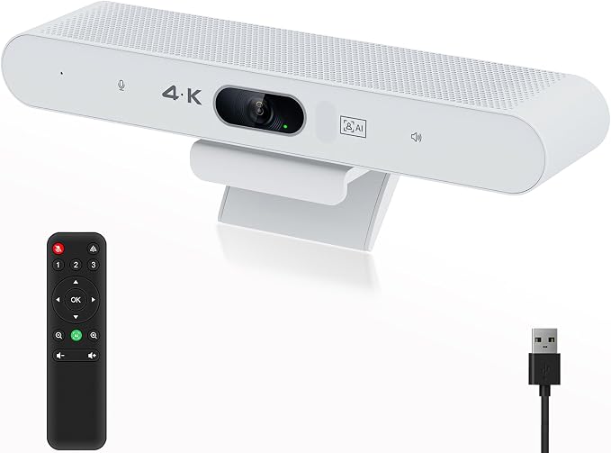 Conference Room Camera, 4K AI Conference Webcam with Microphone and Speaker