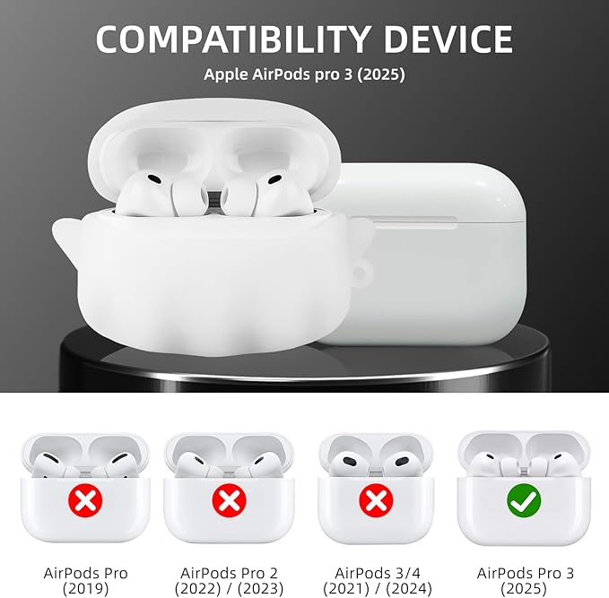 for AirPods Pro 3 Case Cover 2025 with Cleaner kit, Glow-in-The-Dark Cute Ghost Case for Apple AirPods Pro 3rd Generation, Soft Silicone Anime Funny AirPods Pro 3 Case for Women Men