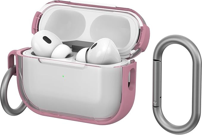 OtterBox - AirPods Pro Case, 2nd Generation - Clear Protective Case with Carabiners, Wireless Charging Compatible (Sweet Crystal)