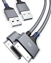 AkoaDa 30 Pin USB Charging Cable 10ft 2 Pack, USB Sync Charging Cord for iPhone 4 4s, iPhone 3G 3GS, iPad 1 2 3 iPod Touch 4 3 2 1, iPod Classic 3 2 1, Grey