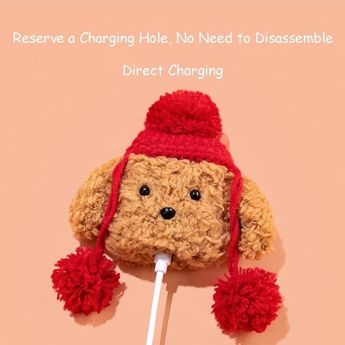 Yatchen Plush Case for AirPods Pro,Cute Fluffy 3D Cartoon Animal Teddy Bear AirPods Pro Cover Furry Hairy Soft TPU Cover Warm Charging Box with Keychain Accessories Anti-Fall Protector
