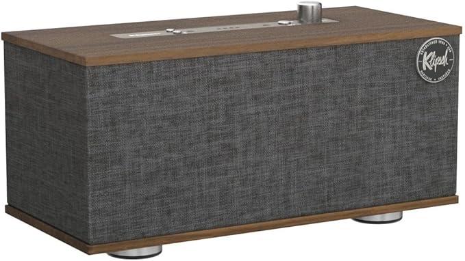 Klipsch The One Tabletop Wireless Stereo in Walnut | Bluetooth-Enabled, Multi-Room Ready, and fits Almost Anywhere