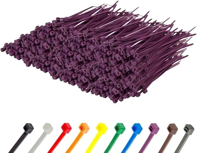 GTSE 12 Inch Purple Zip Ties, 1,000 Bulk Pack, 50lb Strength, UV Resistant Long Nylon Cable Ties, Self-Locking 12" Tie Wraps