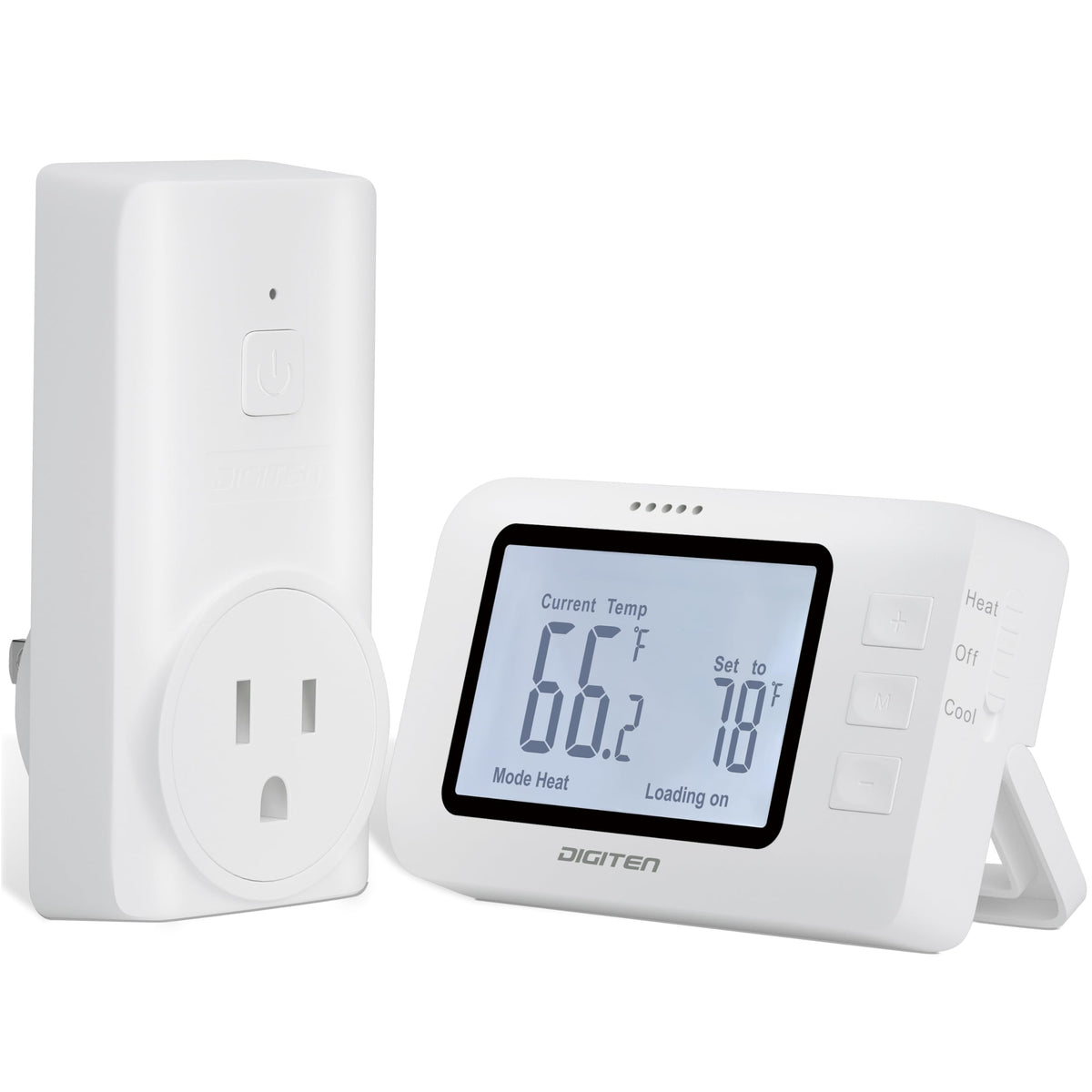 Wireless Thermostat for House, SENSTREE Remote Temperature Controller, Temperature Control Plug, Support Heating/Cooling Mode, for Window A/C, Fan, Space Heater,in Home,Baby Room, Attic, Garage