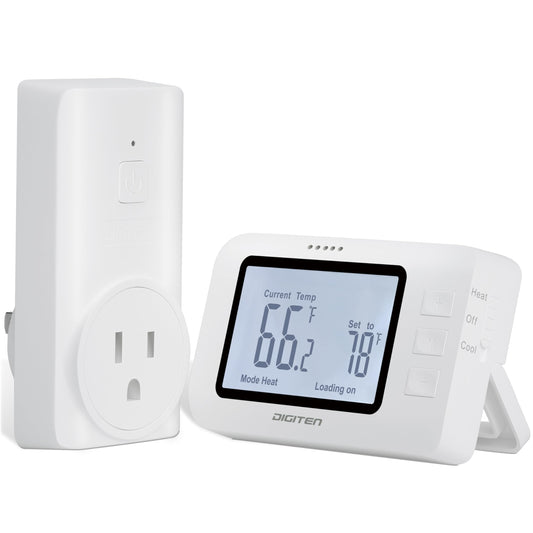 Wireless Thermostat for House, SENSTREE Remote Temperature Controller, Temperature Control Plug, Support Heating/Cooling Mode, for Window A/C, Fan, Space Heater,in Home,Baby Room, Attic, Garage