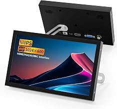 7 Inch Mini Monitor HDMI, Portable Vga Monitor with AV BNC 1024×600 LCD Screen with Built-in Speakers, 178° View Angle IPS, Multi-Function Mini Small Display for Raspberry Pi PC/TV/DVD/CVBS - Image 1