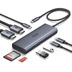 UGREEN USB C Docking Station Dual Monitor, 9-in-1 Aluminum Dock with 2xHDMI - Image 1