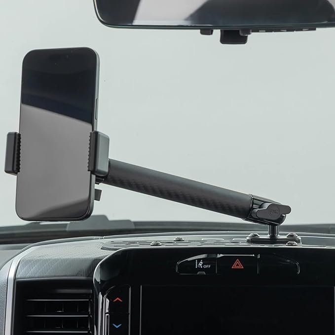Rough Country Accessory Dash Mount for Ram 1500 (2019??026 w/ 12" Touchscreen) - Phone & Device Mount w/ 8" Arm, Works with MagSafe Devices