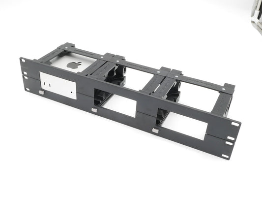 thingsNrack Rack Mount for 2 pcs Apple mac Mini M4 with Remote on/Off Button and 2X RJ45 ethernet Keystones (2X mac Mini M4)