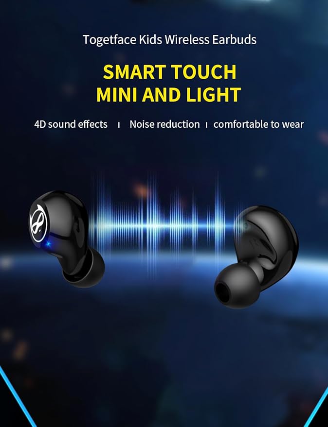 Wireless Earbuds Bluetooth, Wireless Earbuds for Kids Bluetooth 5.1 Waterproof in-Ear Headphones with Mic and Charging Case, Deep Bass Touch Control 36H Playtime Headset for School.