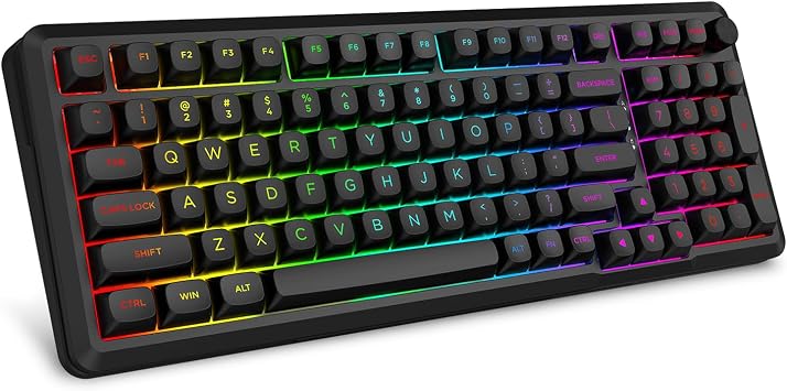 E-YOOSO 96% Wireless Mechanical Keyboard, Creamy Sound, RGB Backlit, Black