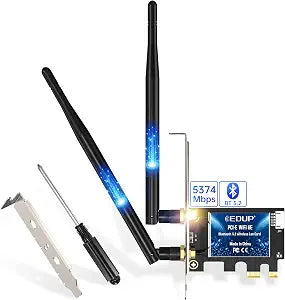 EDUP® PCIe WiFi 6E Card Bluetooth 5.2 AX 5400 Mbps AX210 Tri-Band