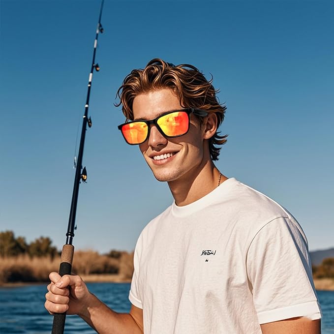Smart Bluetooth Glasses for Women Men with Magnetic Lenses Music Sunglasses UV400 Open Ear,Clear Calls,Outdoor Driving (with Orange Lens)